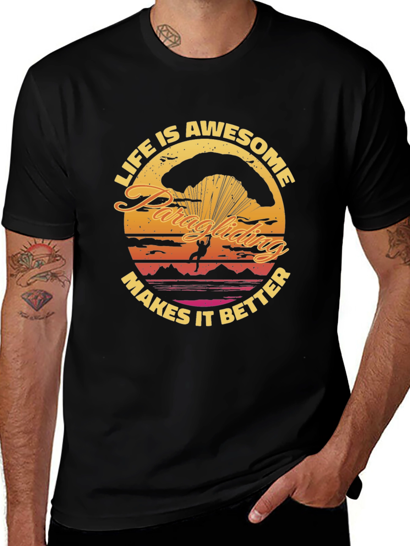 Awesome Paragliding T-Shirt - Makes Life Better