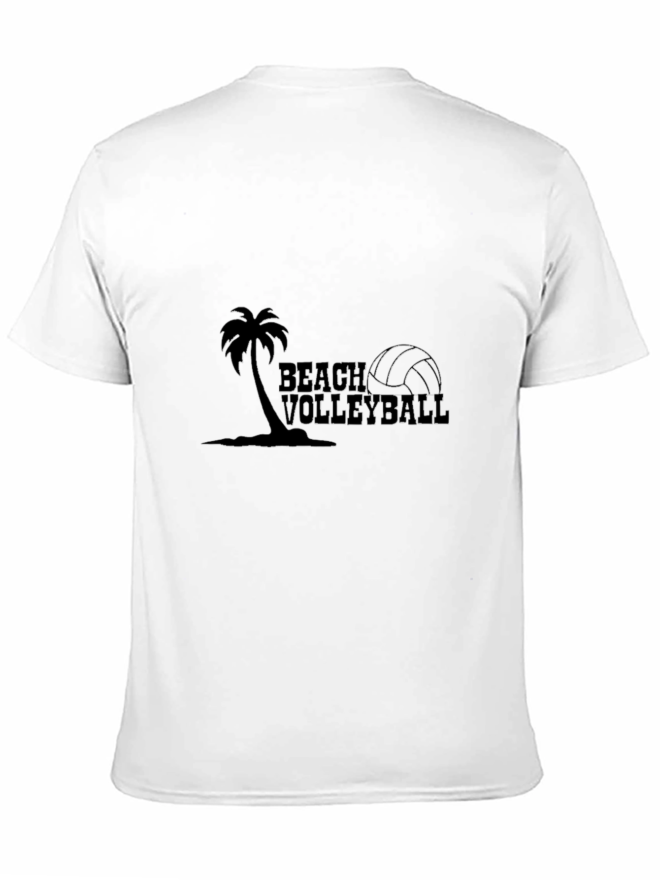 Black Beach Volleyball Palm Tree Graphic Tee