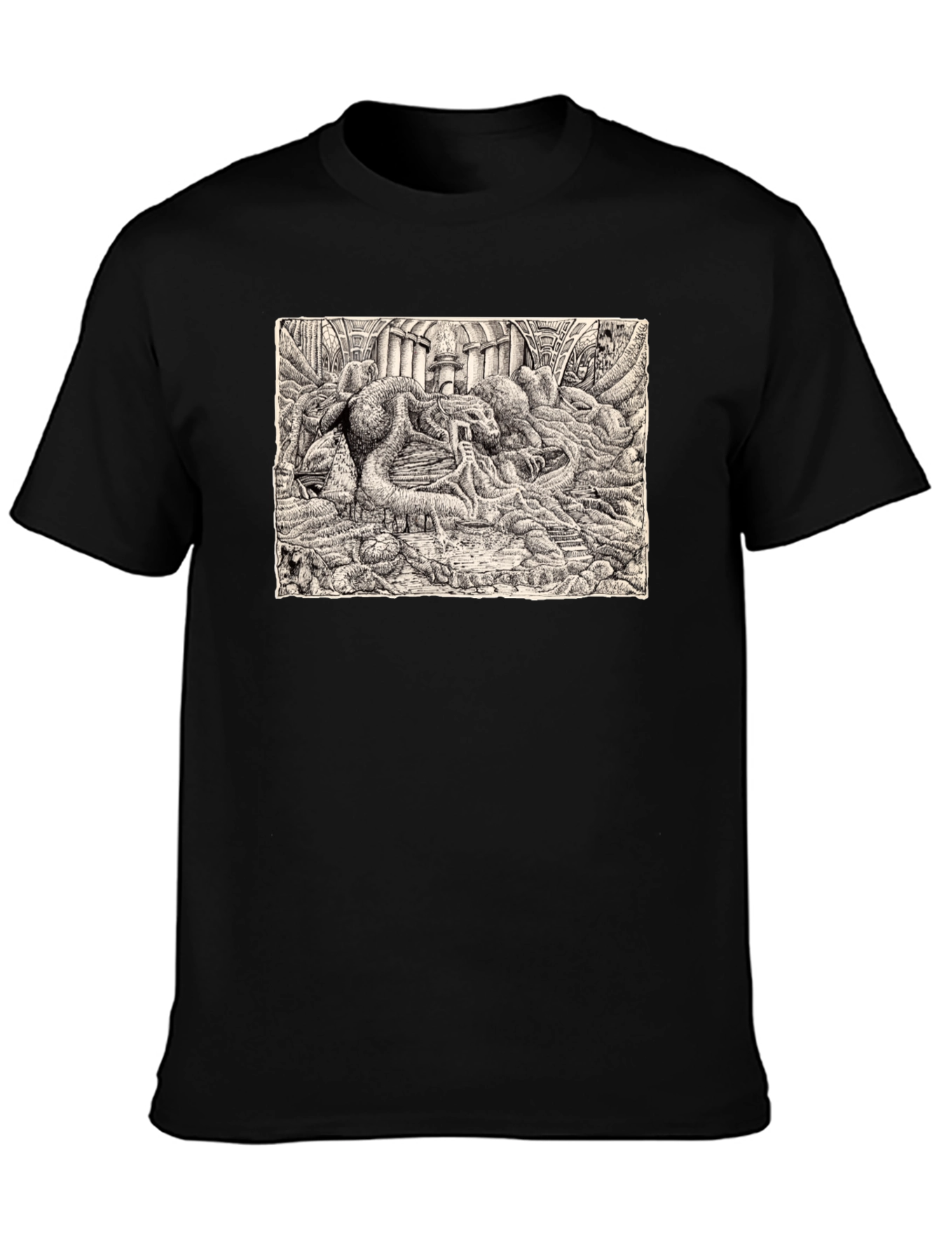 Graphic Dragon Art Black T-Shirt