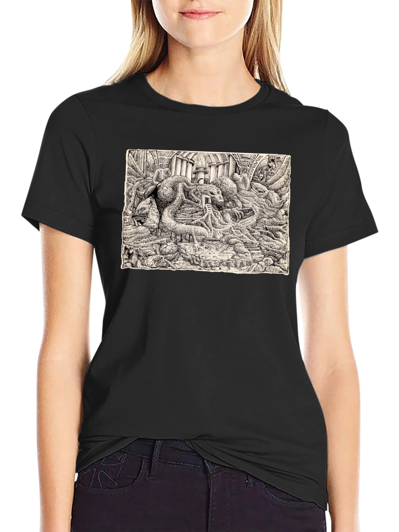 Graphic Dragon Art Black T-Shirt
