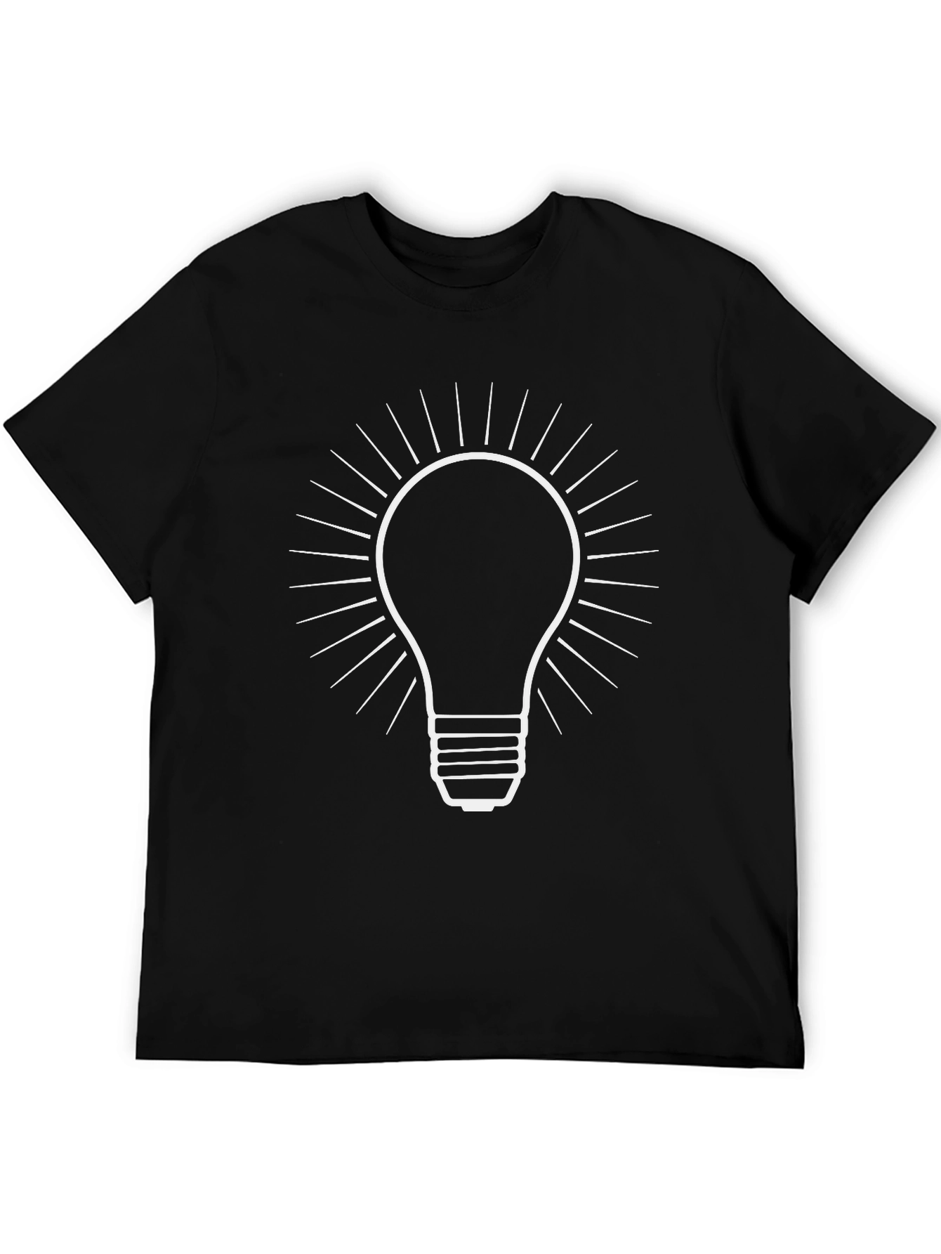 Light Bulb Graphic Tee - Black Cotton Blend