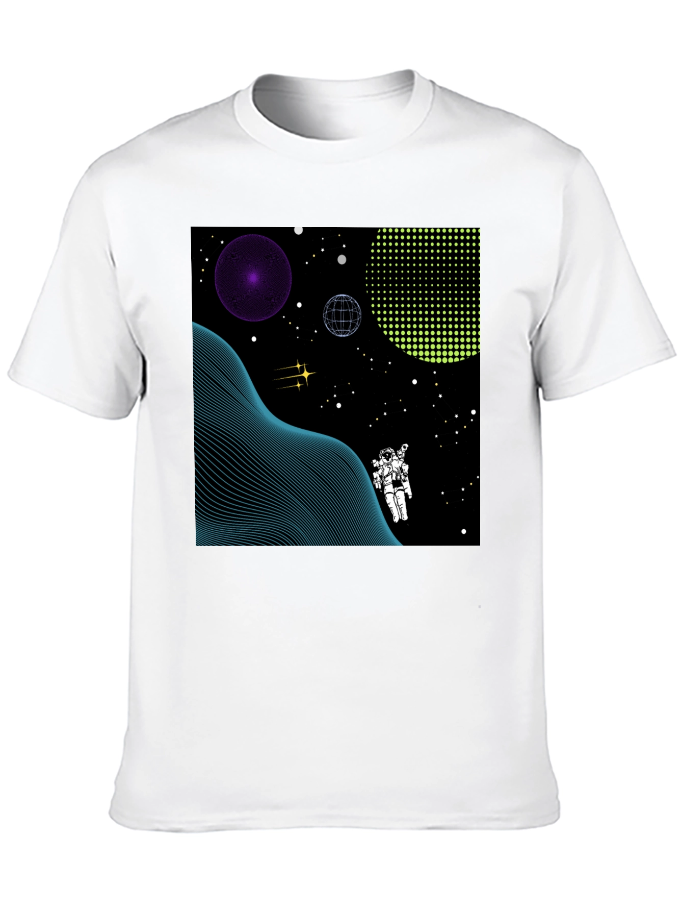 Astronaut Space Graphic Tee - Black Cotton T-Shirt