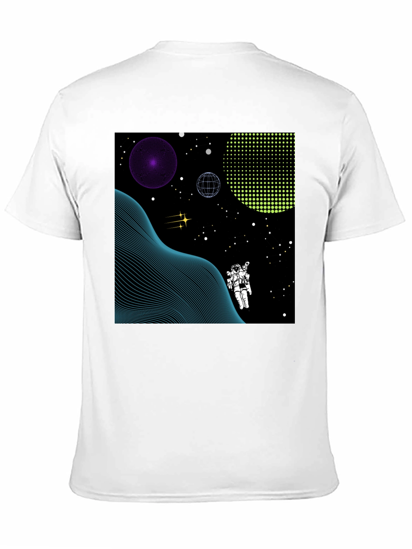 Astronaut Space Graphic Tee - Black Cotton T-Shirt