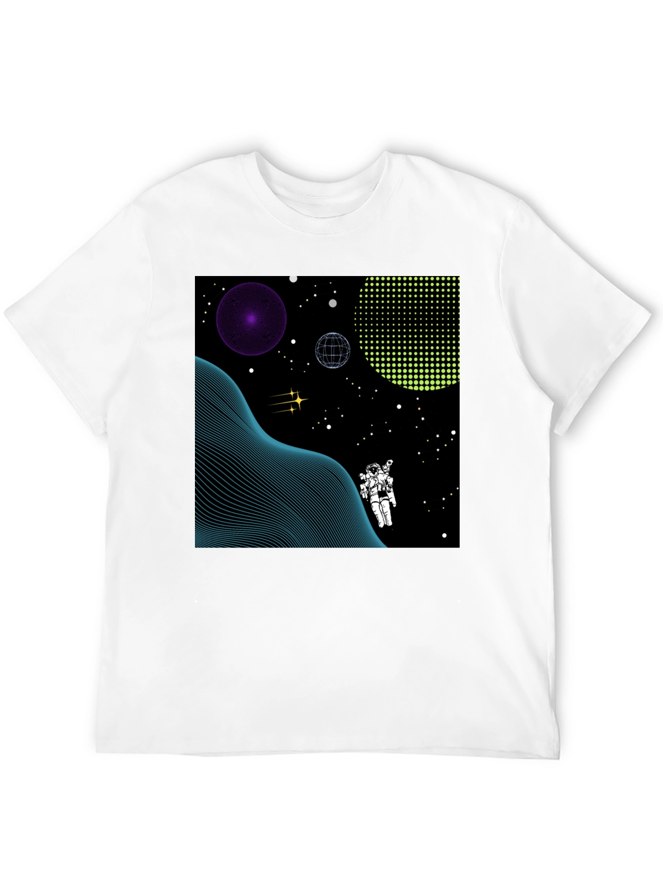 Astronaut Space Graphic Tee - Black Cotton T-Shirt