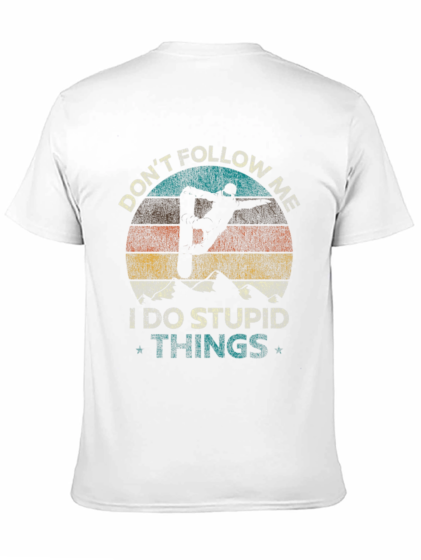 Retro Skiing T-Shirt - Dont Follow Me - Black