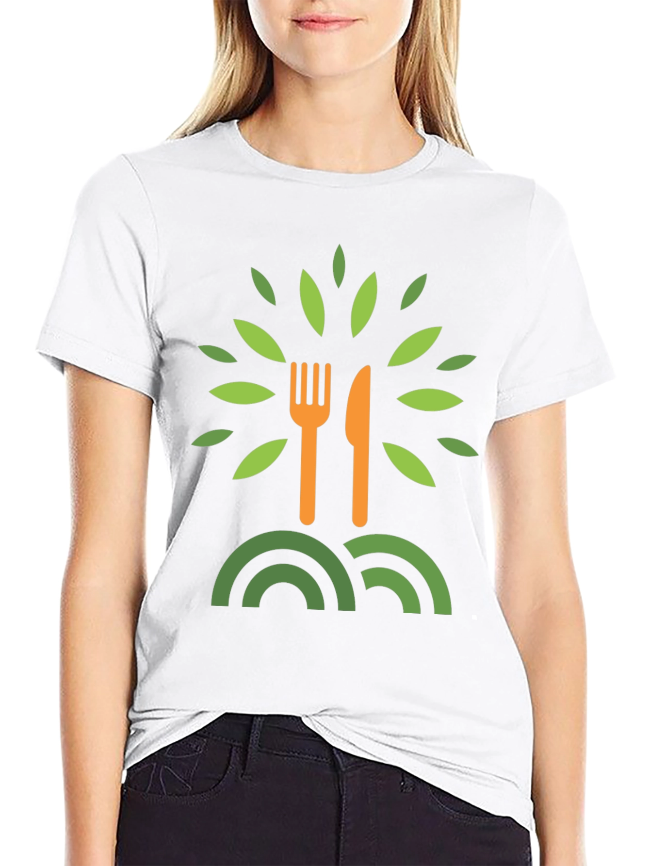 Eco-Friendly T-Shirt: Fork & Knife Tree Design