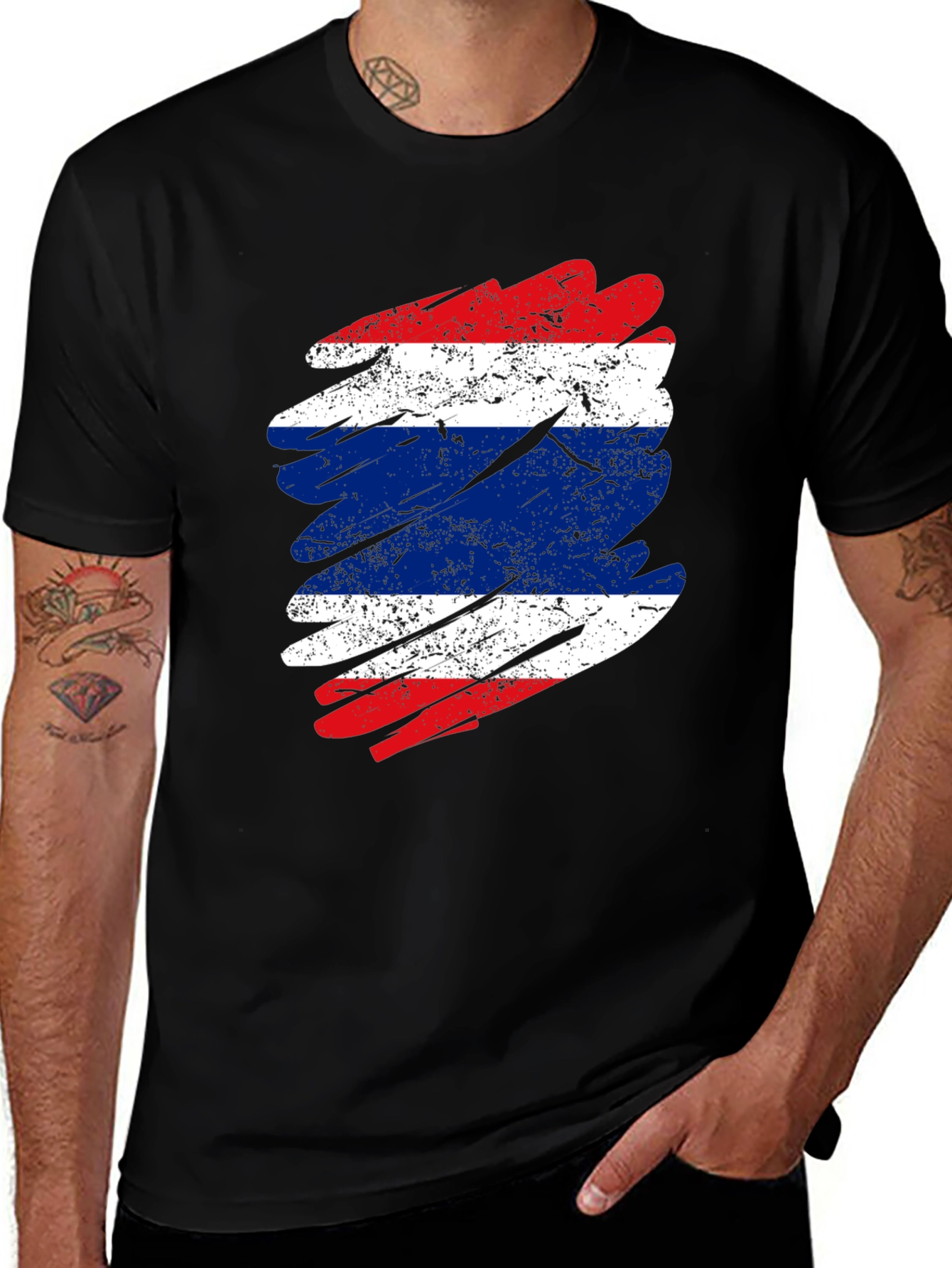 Thailand Flag T-Shirt Distressed Grunge Thai Pride