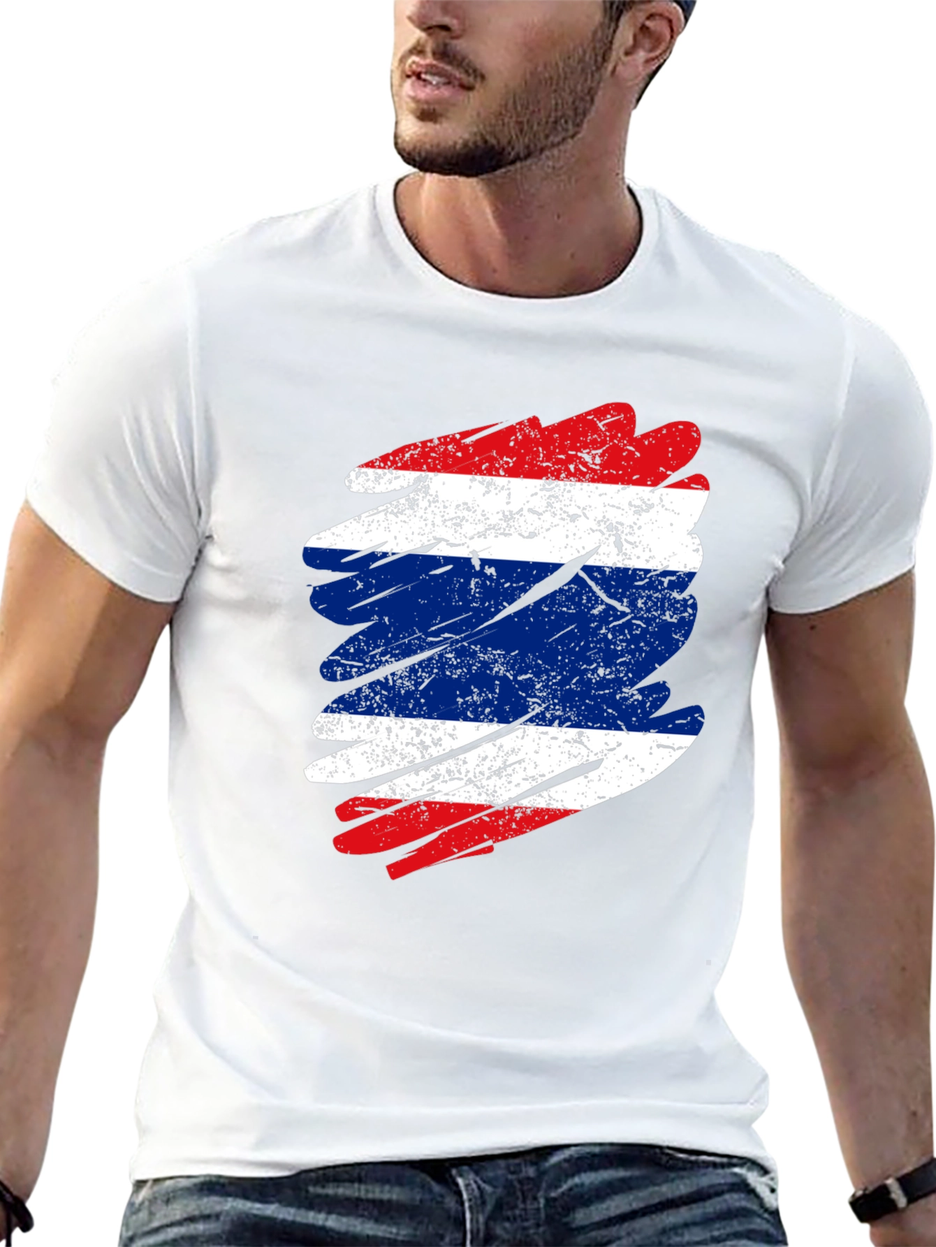 Thailand Flag T-Shirt Distressed Grunge Thai Pride
