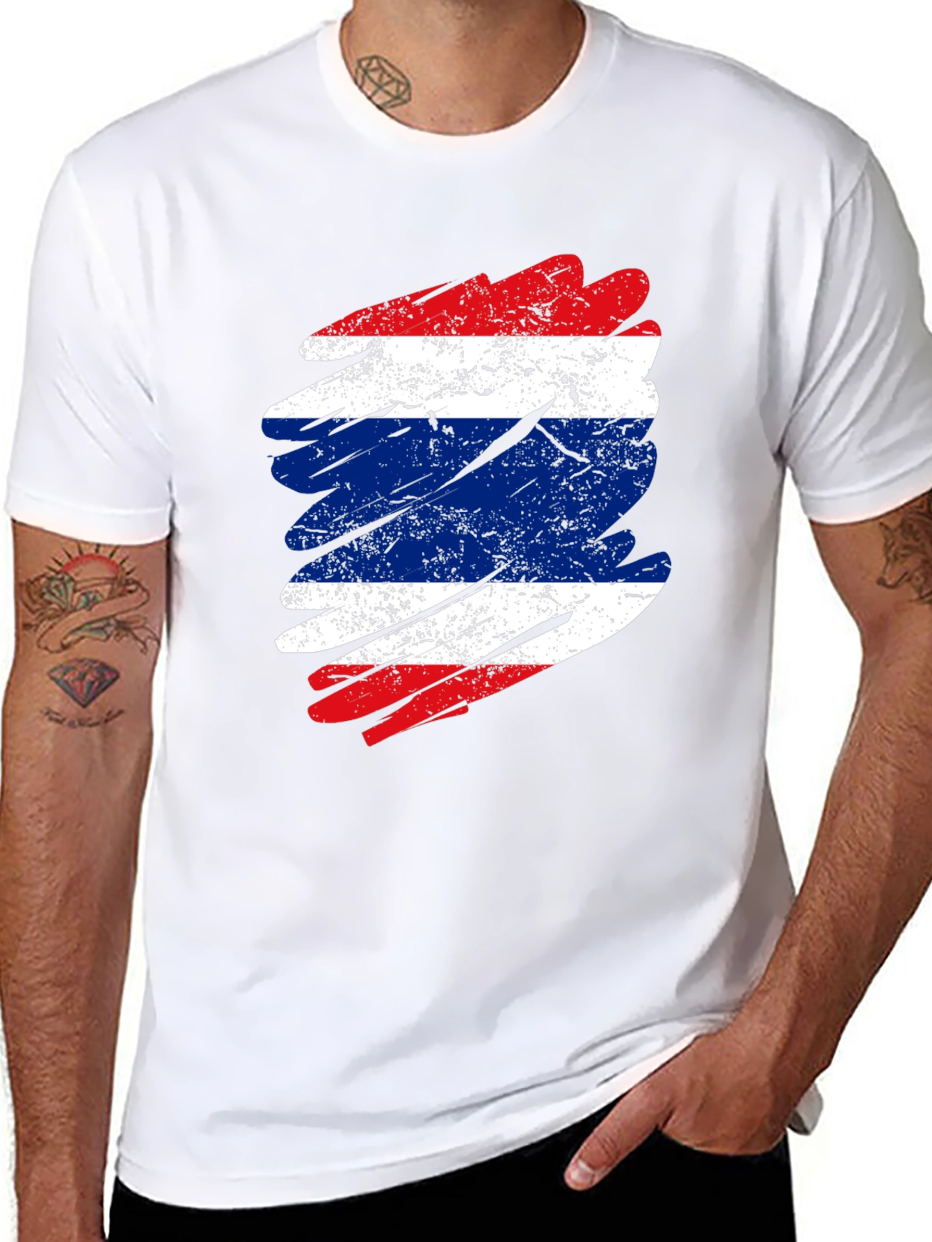 Thailand Flag T-Shirt Distressed Grunge Thai Pride