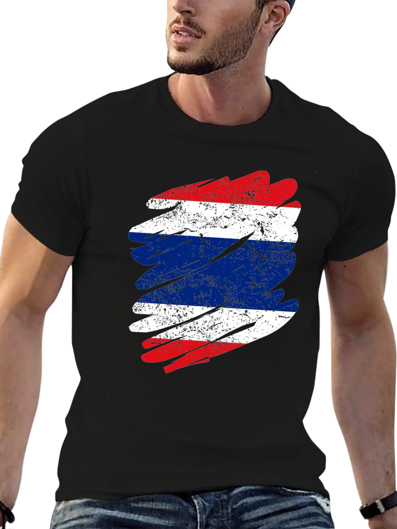 Thailand Flag T-Shirt Distressed Grunge Thai Pride