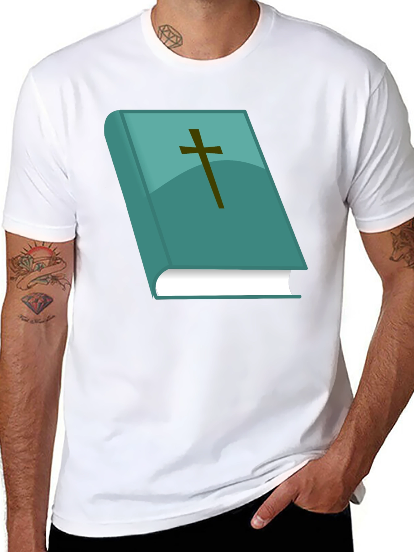 Faith Inspired Graphic Tee: Bible Cross