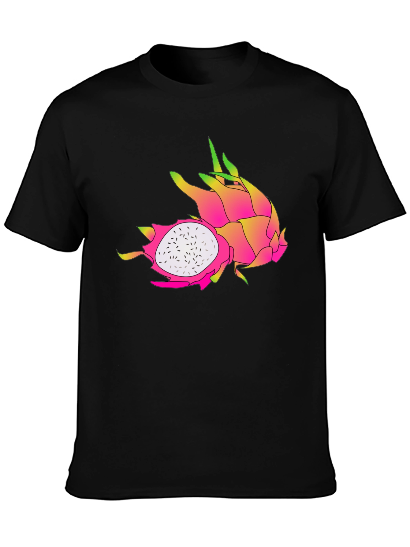 Dragon Fruit Graphic Black T-Shirt