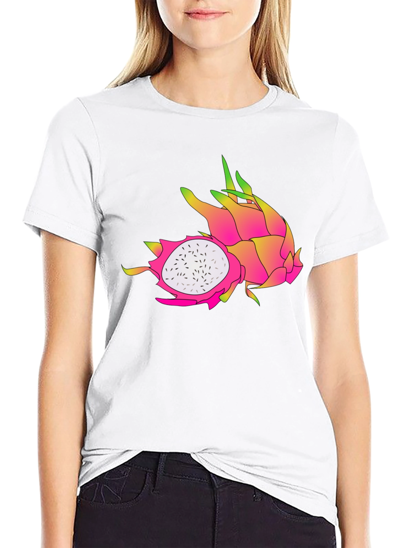 Dragon Fruit Graphic Black T-Shirt