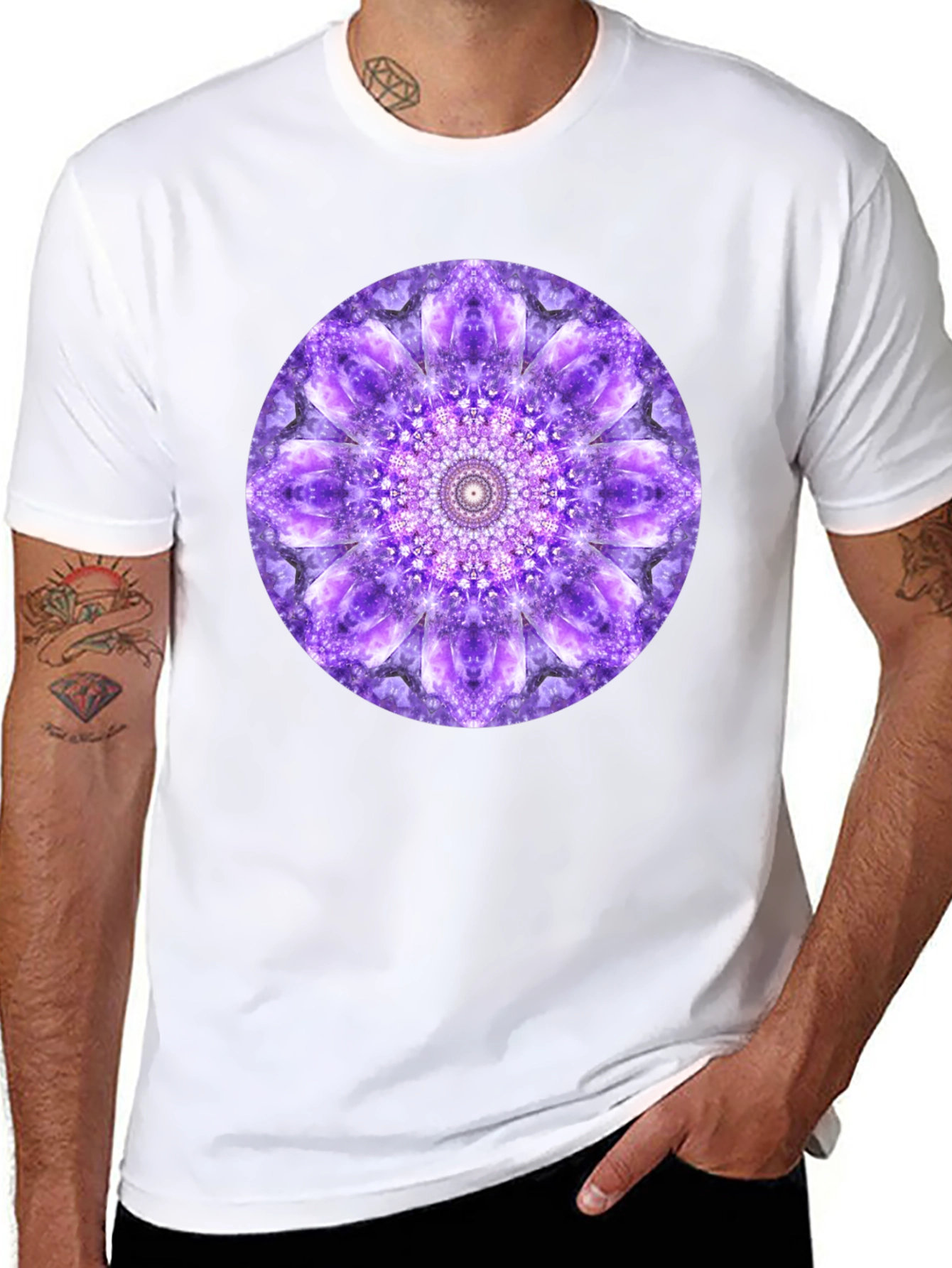 Purple Mandala Graphic Print T-Shirt