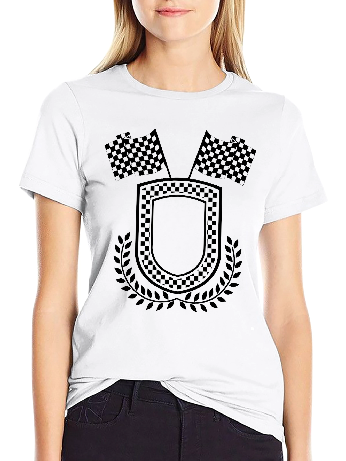 Black Racing Flags Graphic Tee