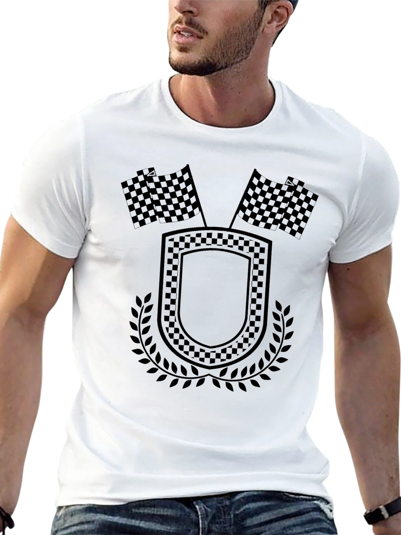 Black Racing Flags Graphic Tee