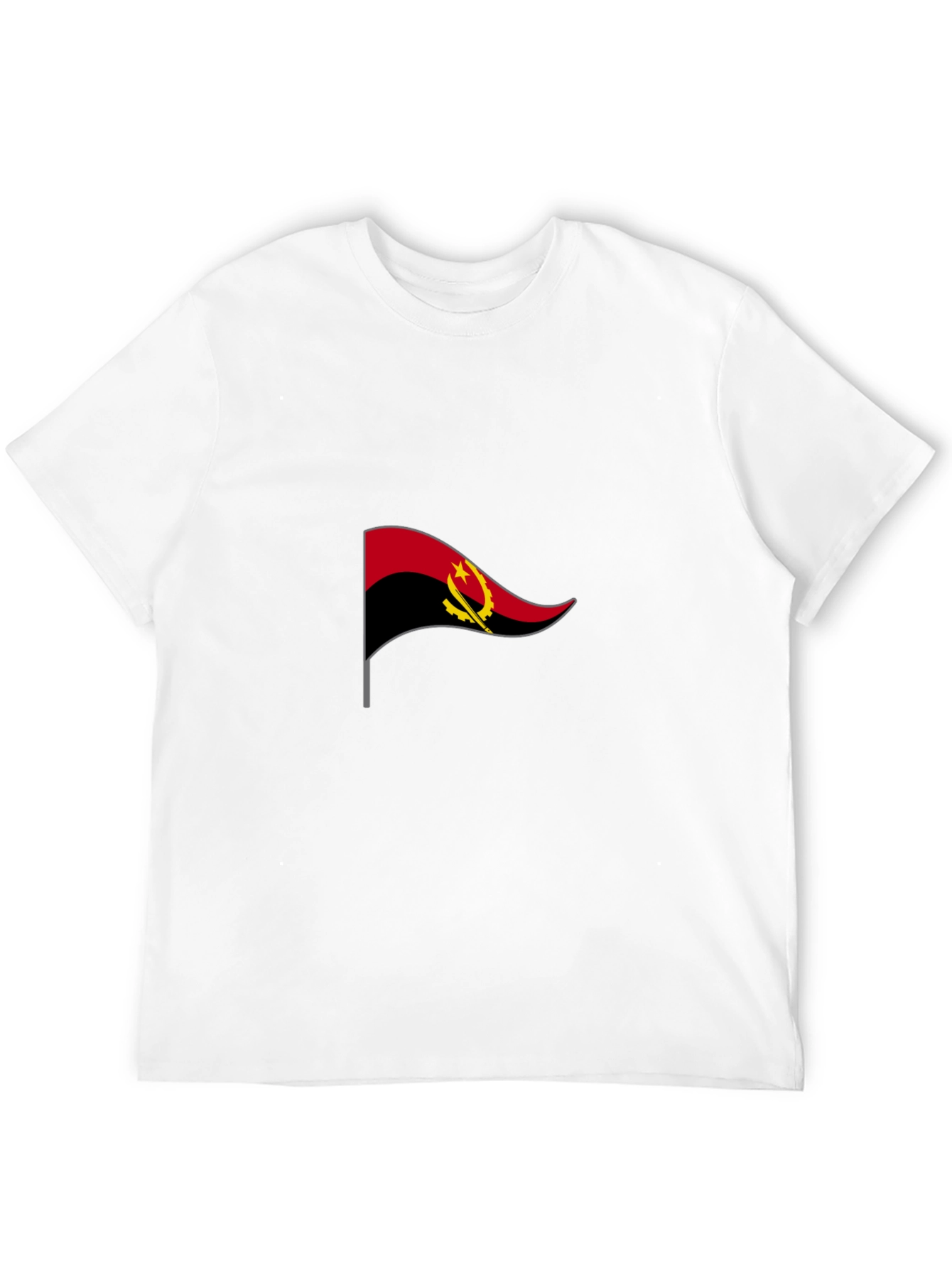Angola Flag Graphic Black T-Shirt