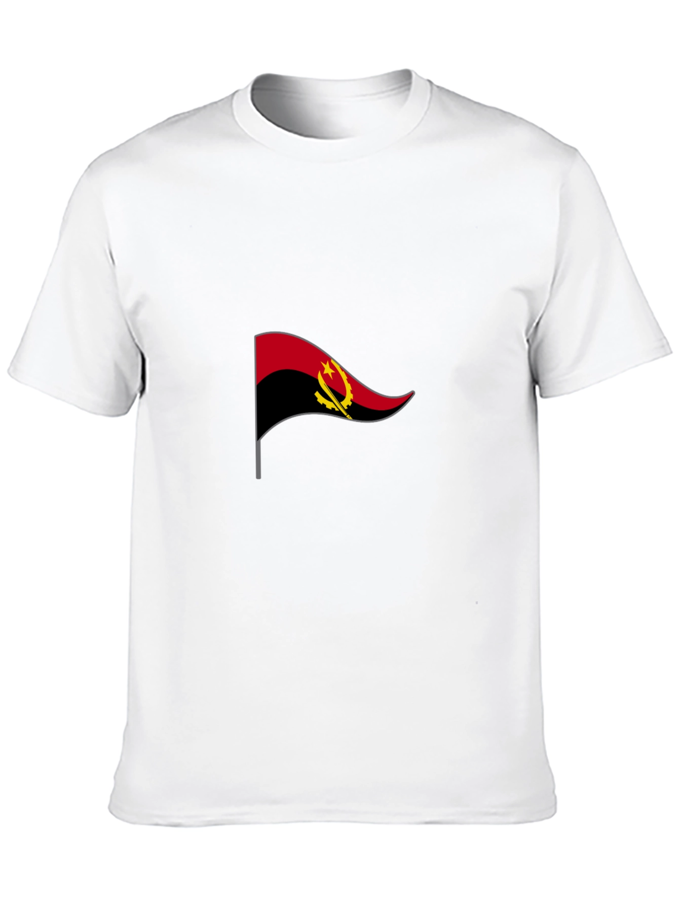 Angola Flag Graphic Black T-Shirt