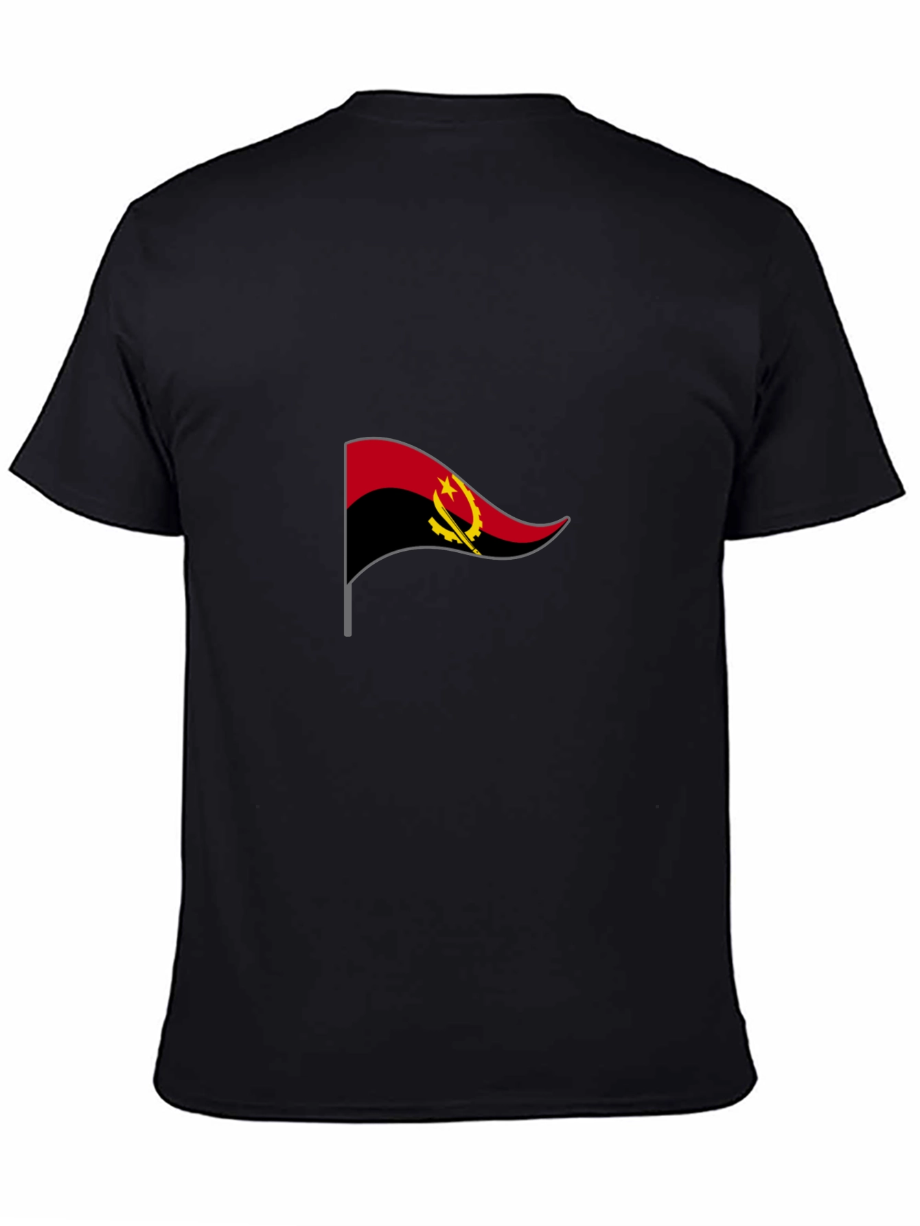 Angola Flag Graphic Black T-Shirt