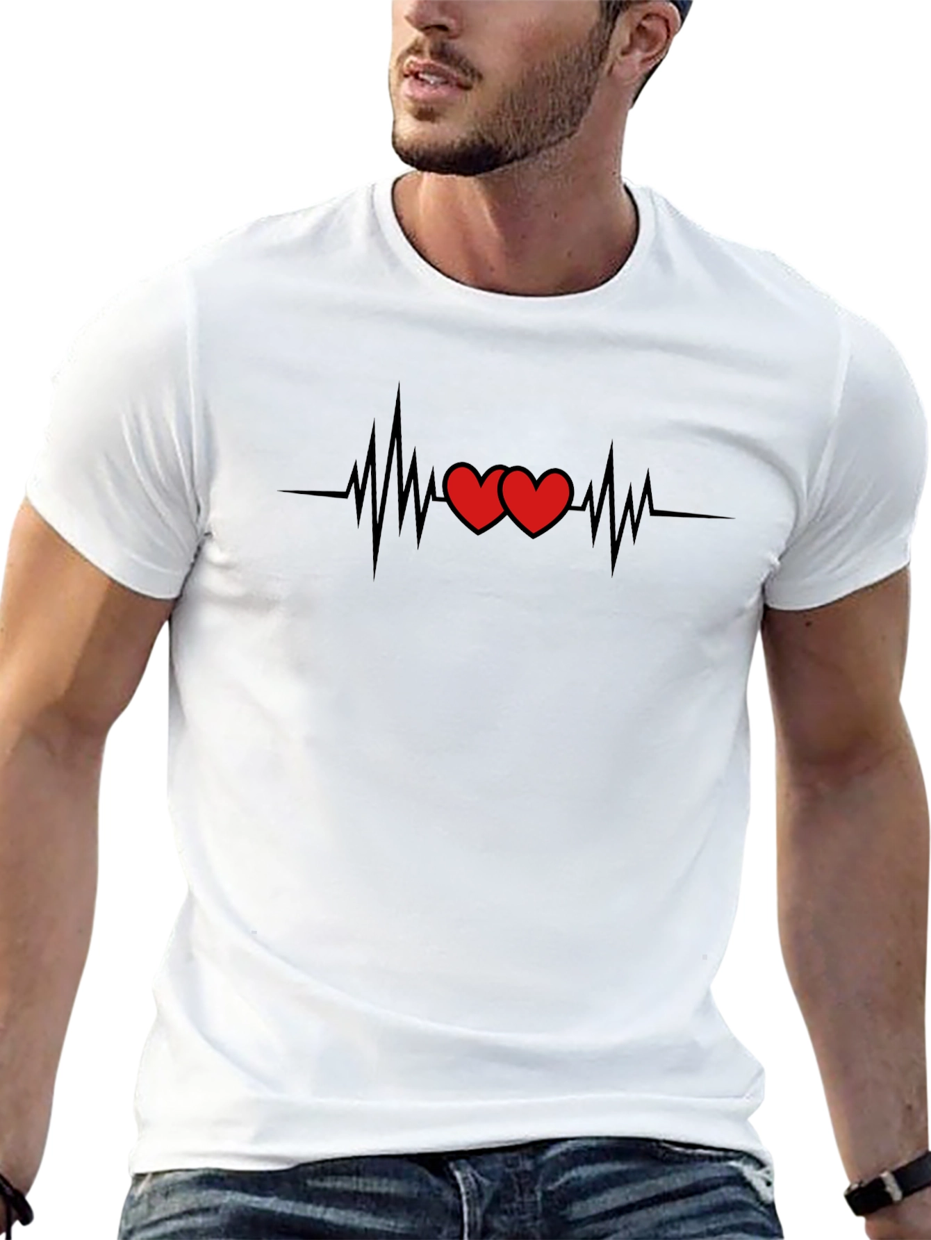 Heartbeat Love T-Shirt - Graphic Tee for Romantics