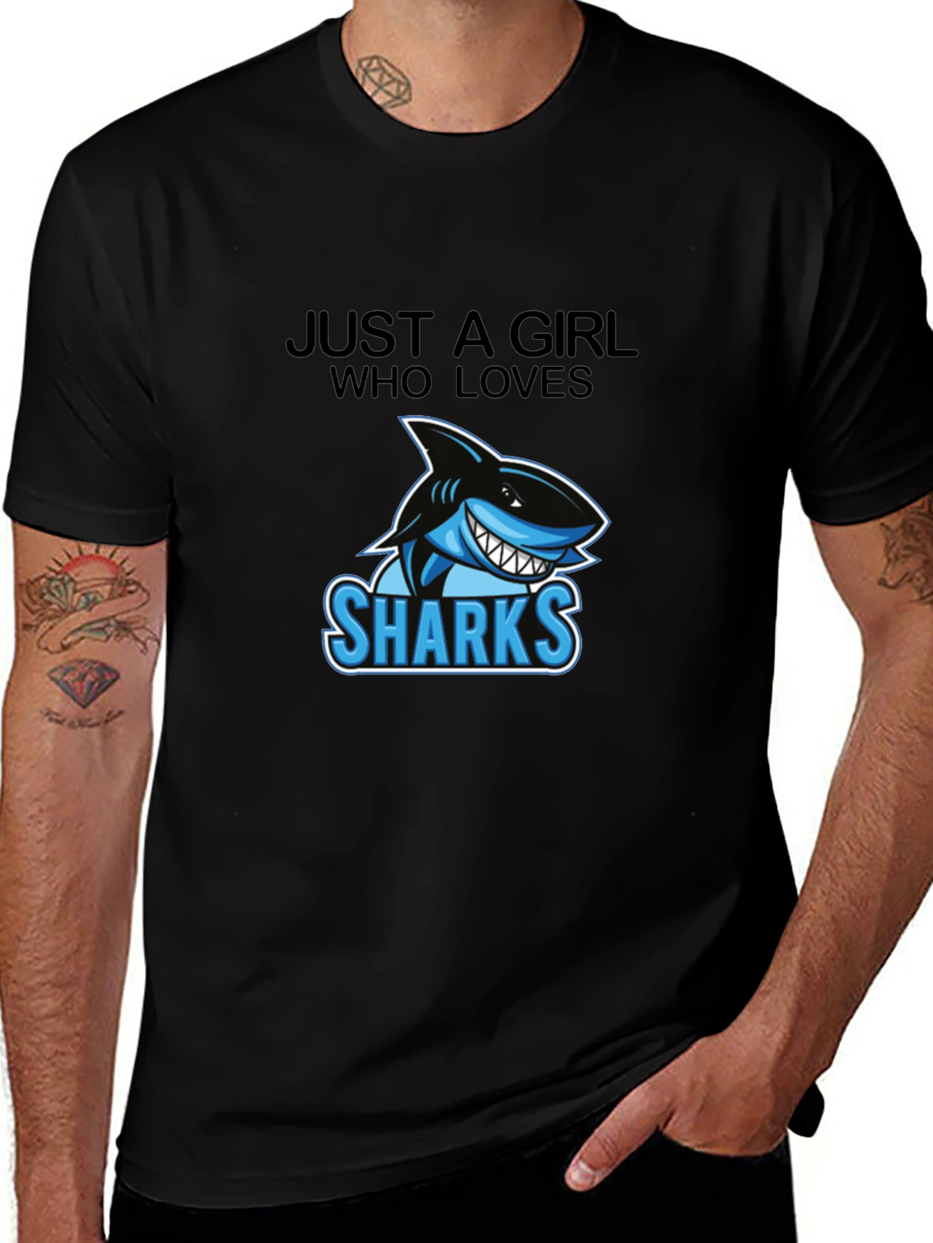 Just A Girl Who Loves Sharks Graphic Tee