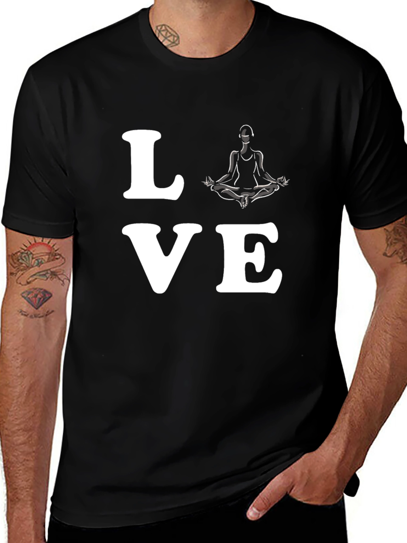 Love Yoga Graphic T-Shirt - Mens Black Tee