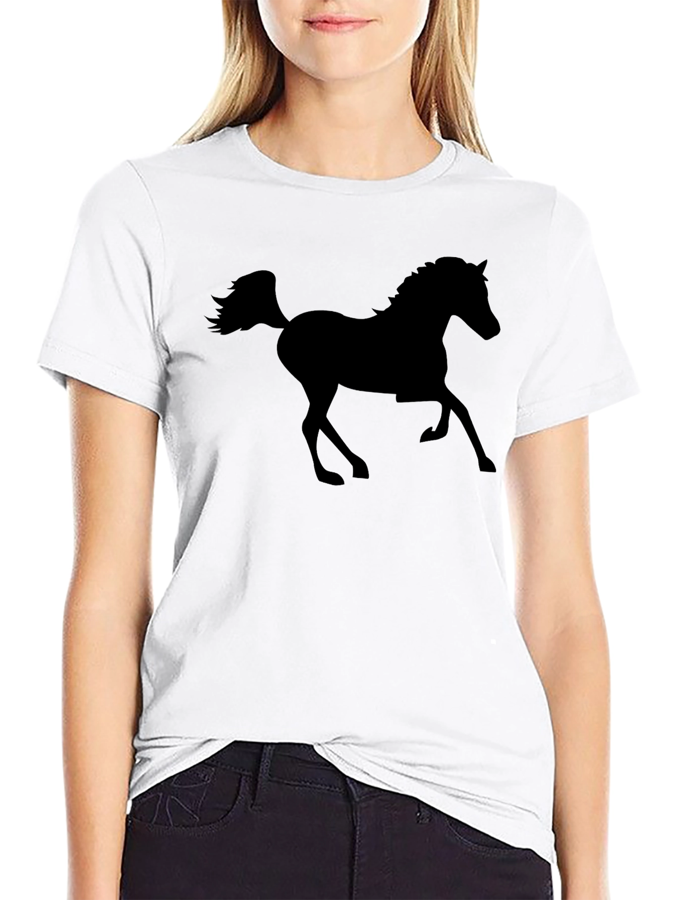 Black Horse Silhouette T-Shirt