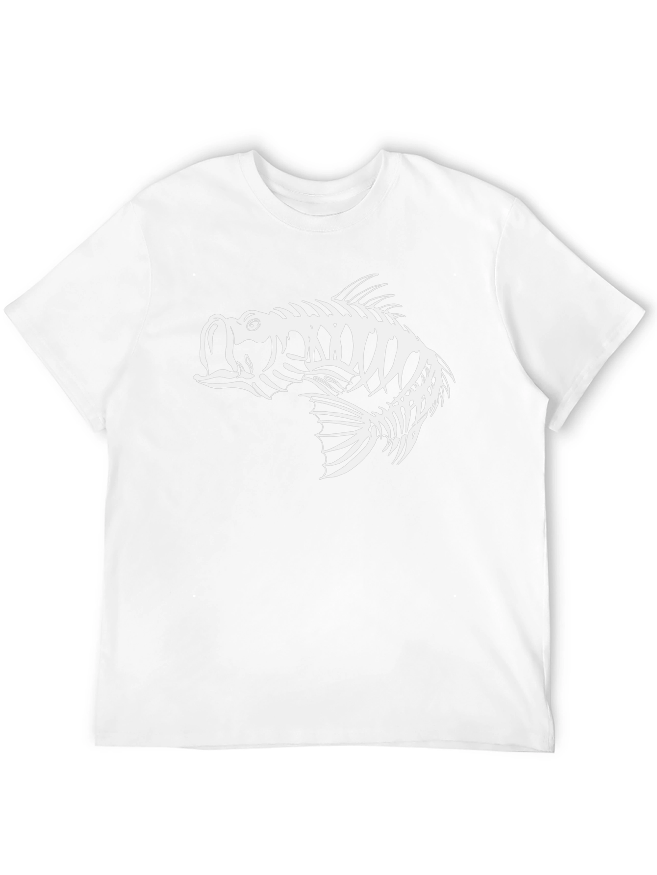 Skeleton Fish Graphic Tee - Black Cotton T-Shirt