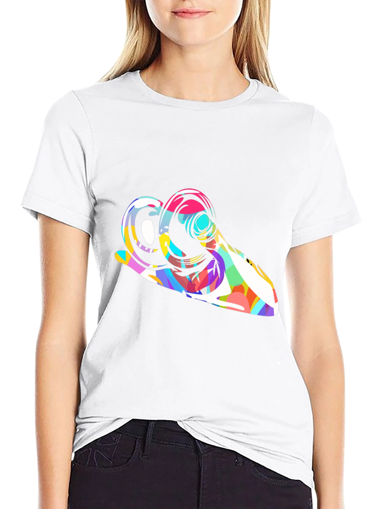 Abstract Ram Graphic Tee - Modern Art Shirt