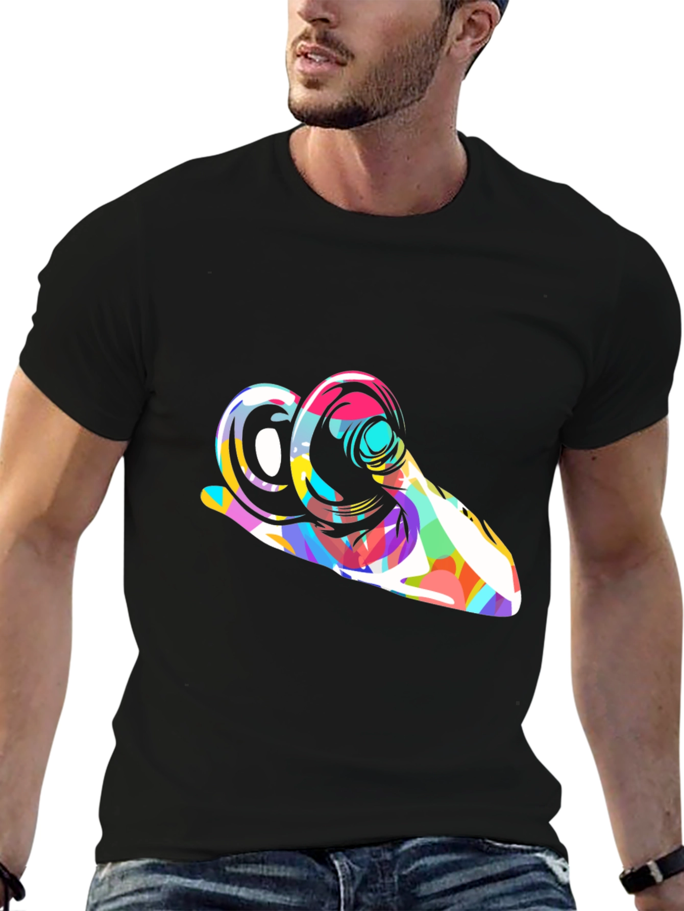 Abstract Ram Graphic Tee - Modern Art Shirt