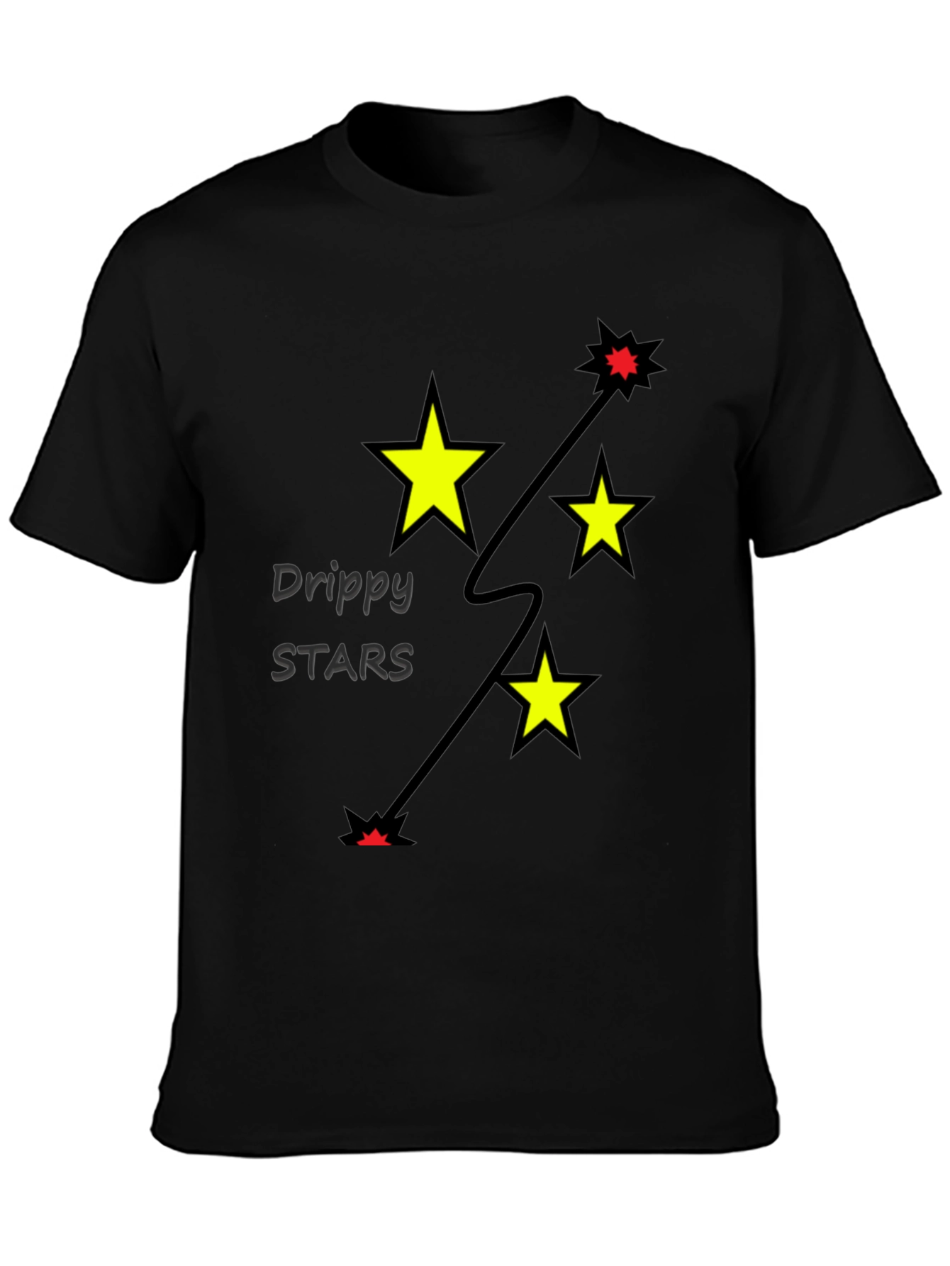 Drippy Stars Graphic Tee - Black