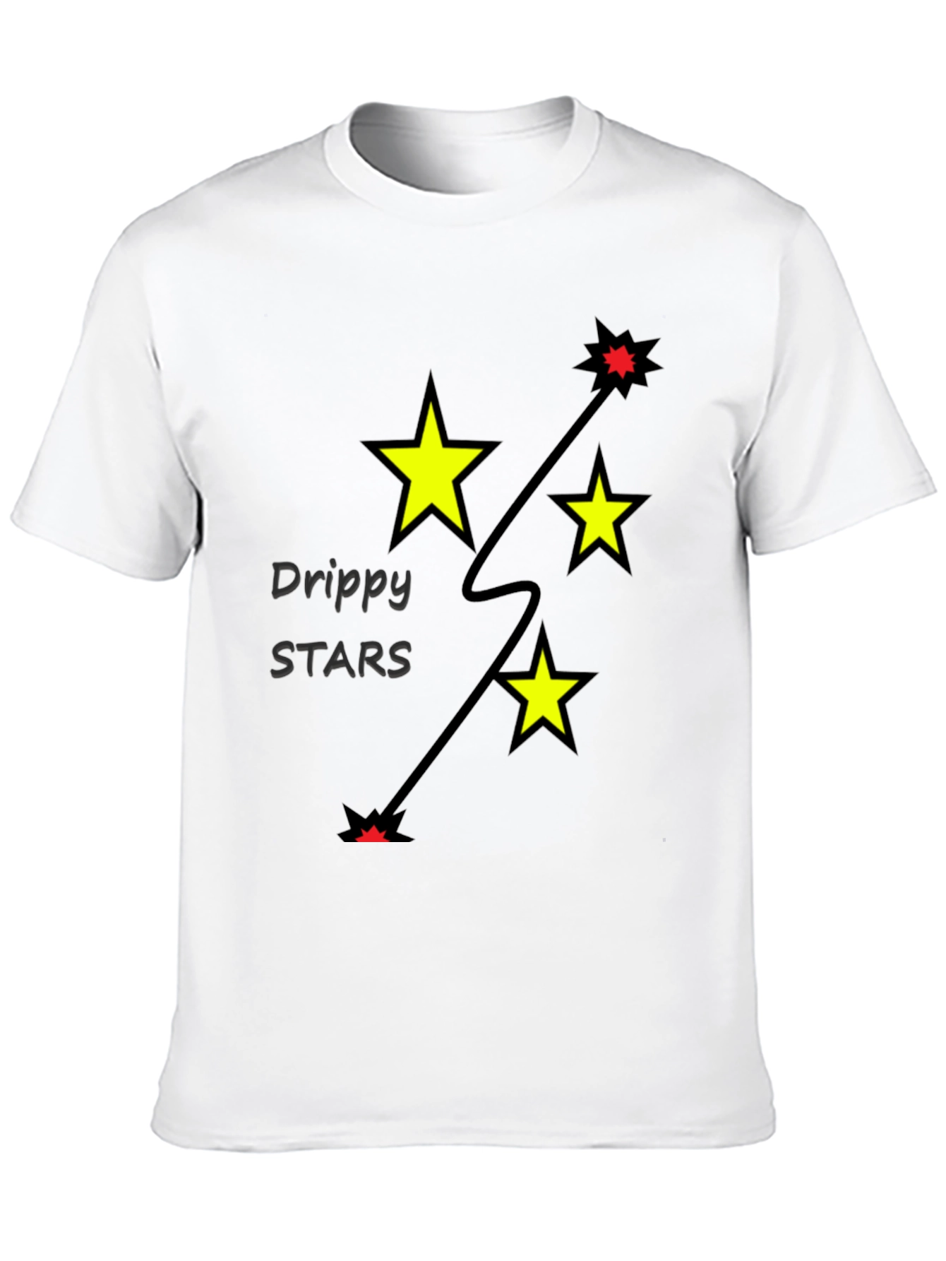 Drippy Stars Graphic Tee - Black