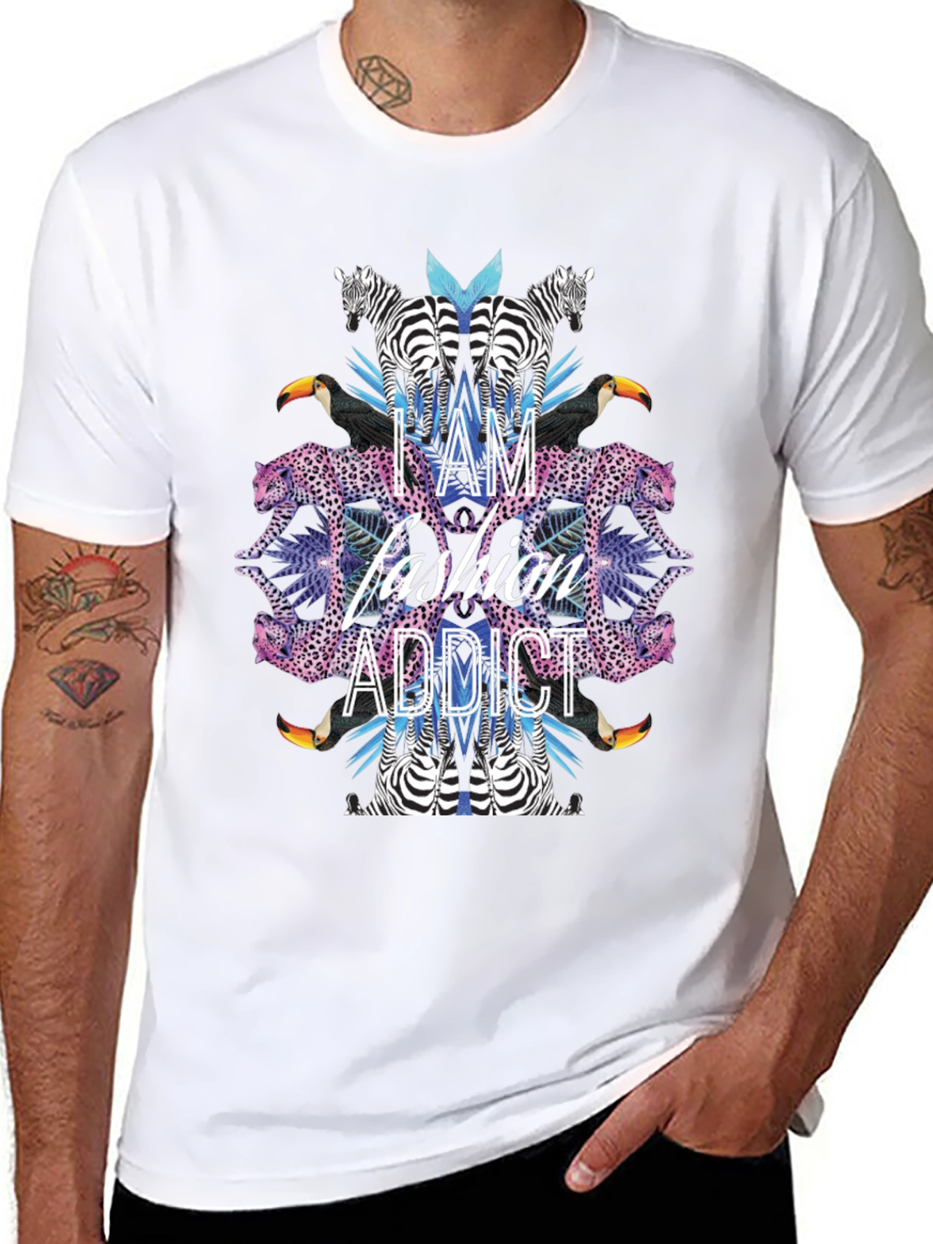 I am Fashion Addict Graphic Print T-Shirt