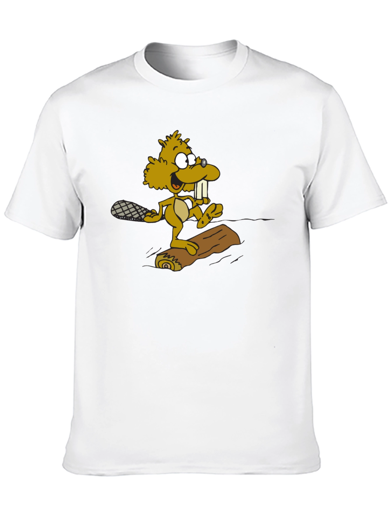 Funny Beaver Cartoon Graphic T-Shirt