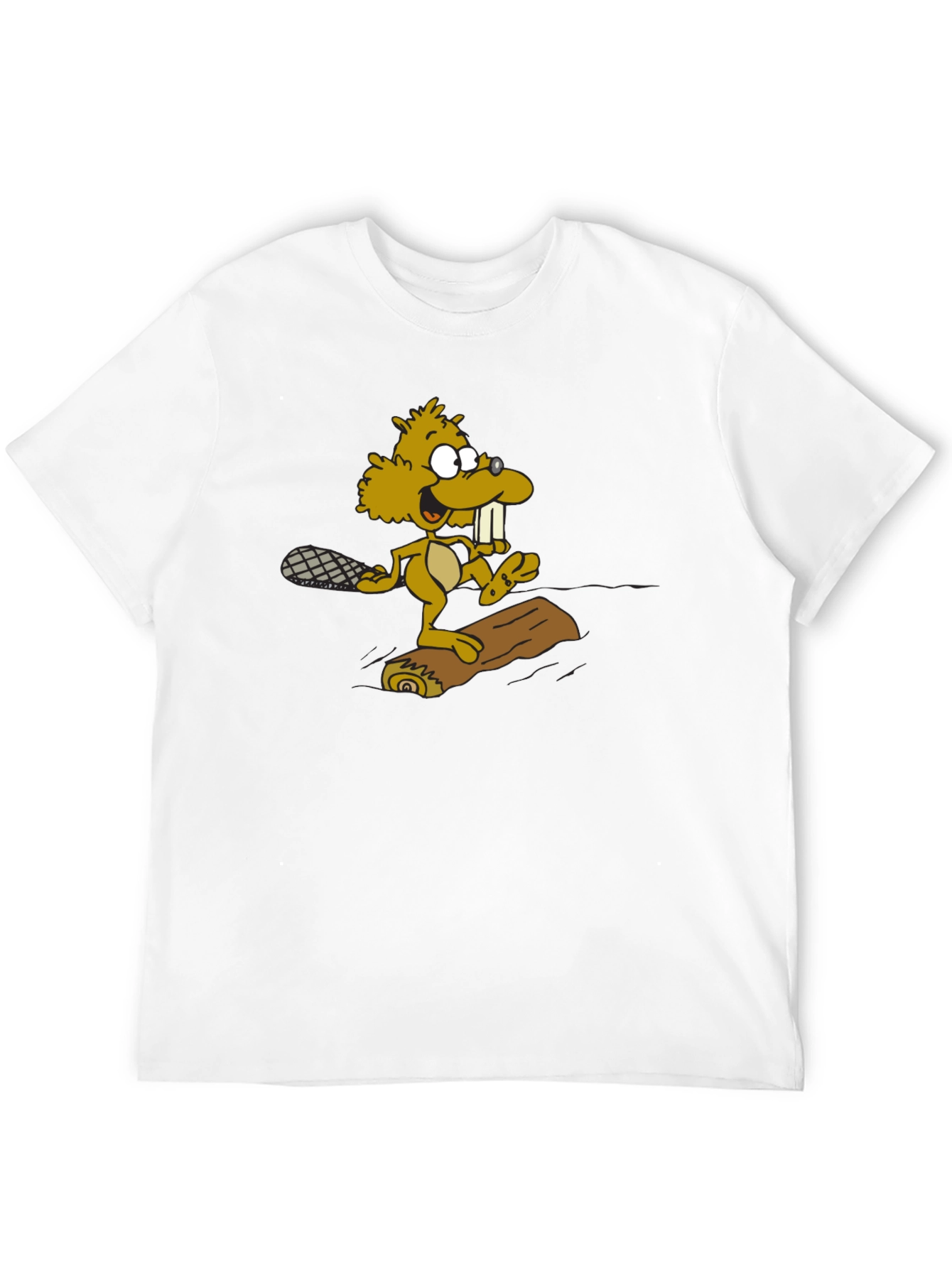 Funny Beaver Cartoon Graphic T-Shirt