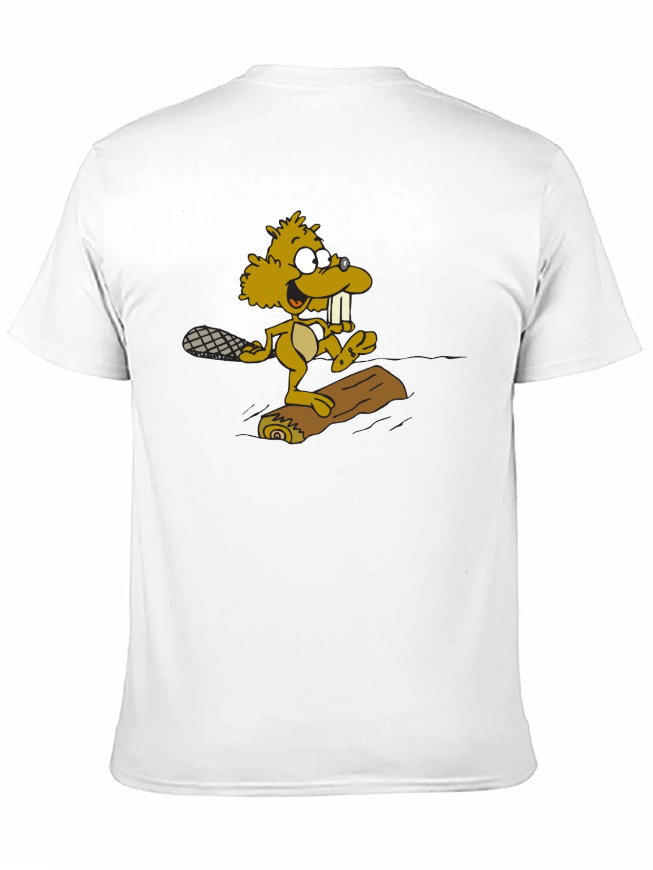 Funny Beaver Cartoon Graphic T-Shirt