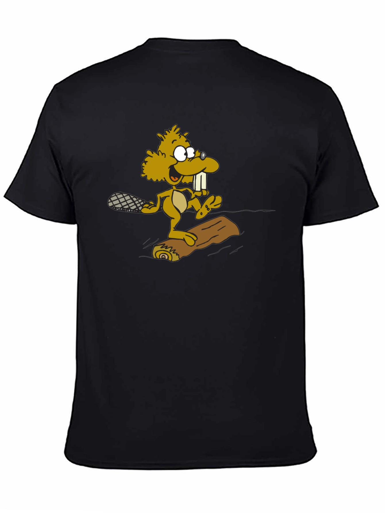 Funny Beaver Cartoon Graphic T-Shirt