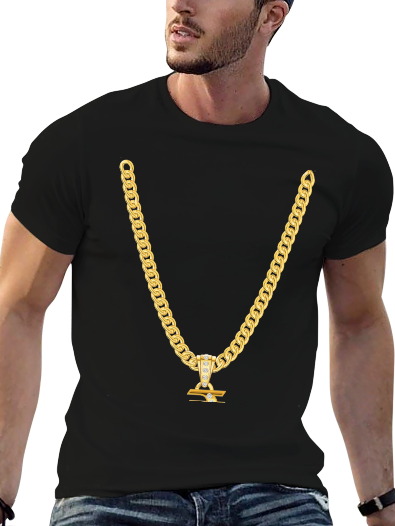 Gold Chain T-Shirt - Statement Piece
