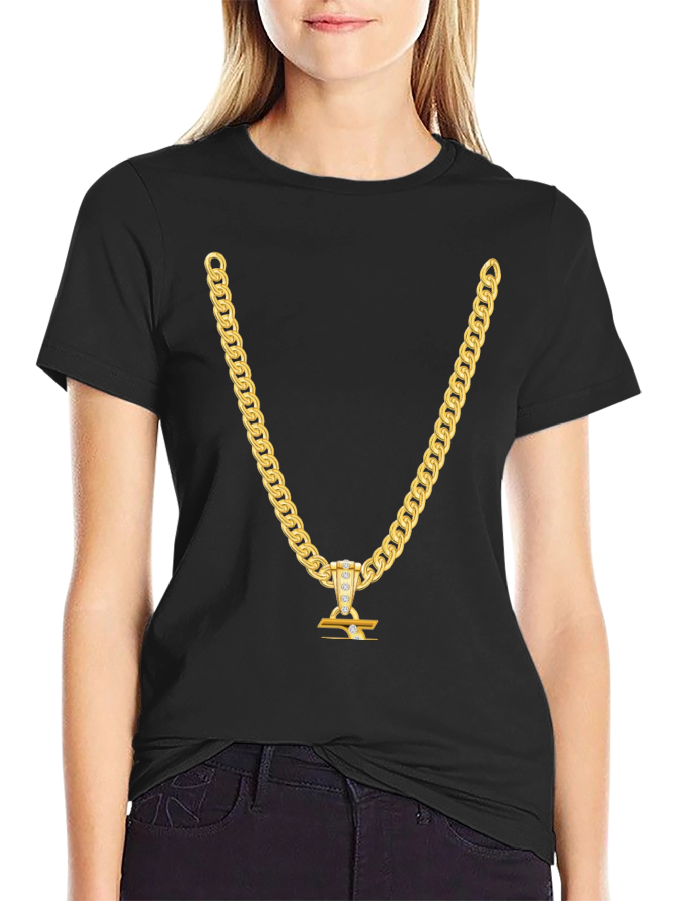 Gold Chain T-Shirt - Statement Piece