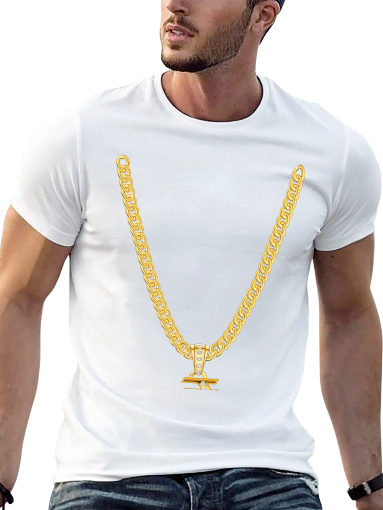 Gold Chain T-Shirt - Statement Piece