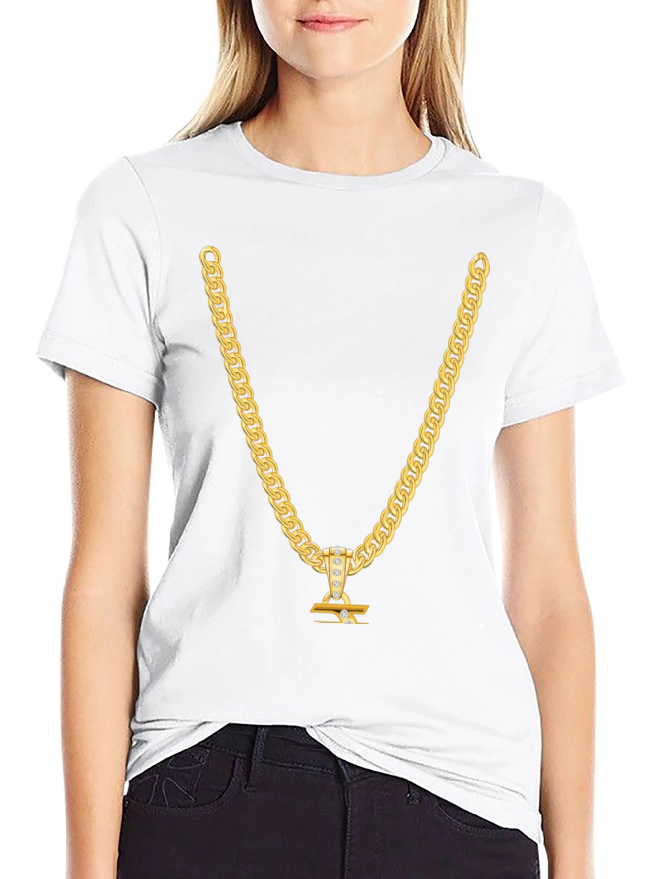 Gold Chain T-Shirt - Statement Piece