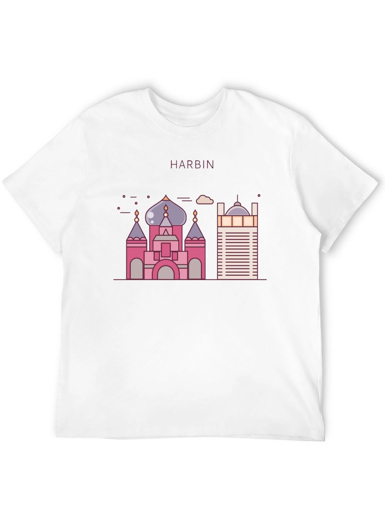 Harbin Landmark Graphic Tee - Black Cotton Blend
