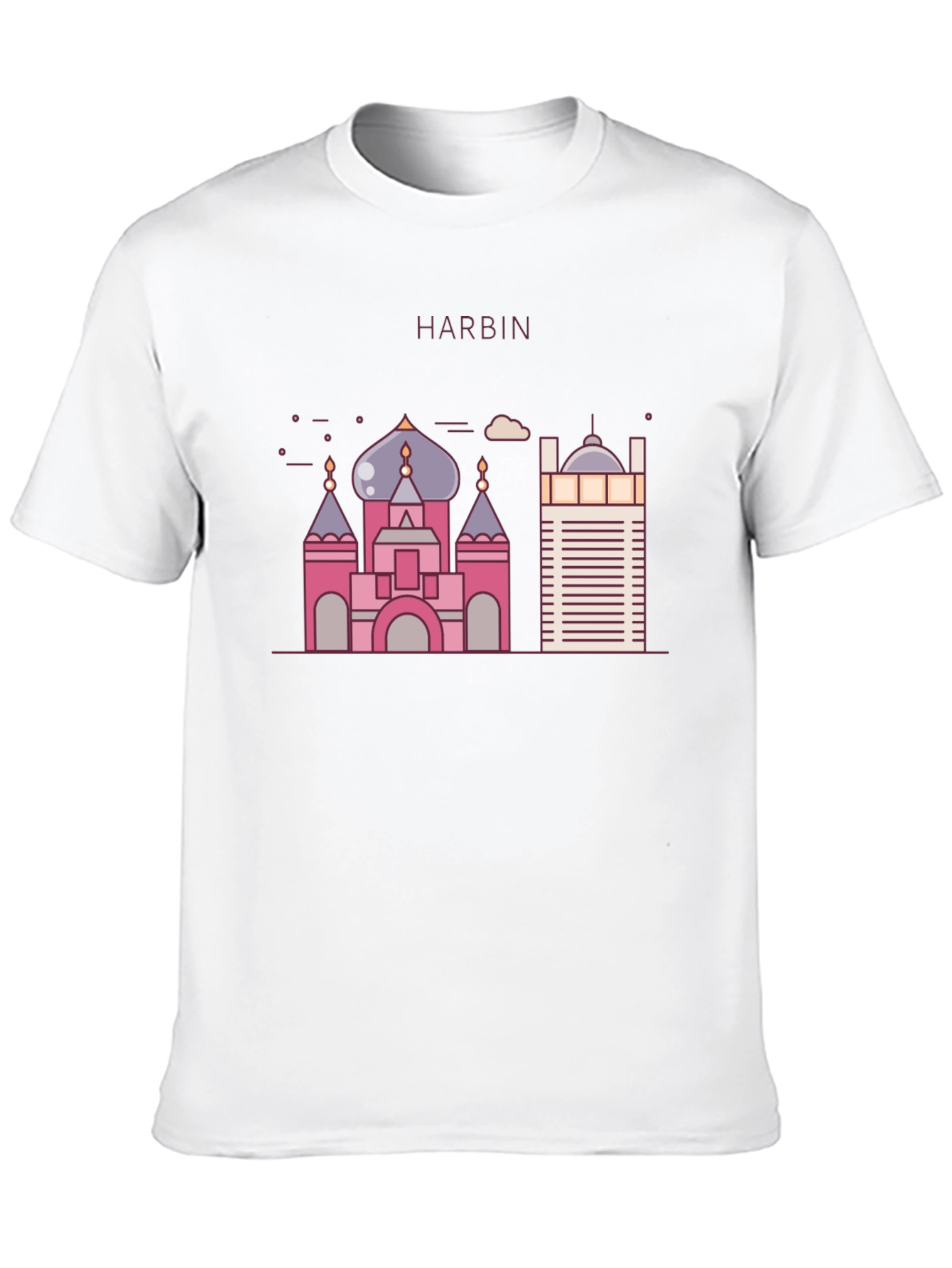 Harbin Landmark Graphic Tee - Black Cotton Blend