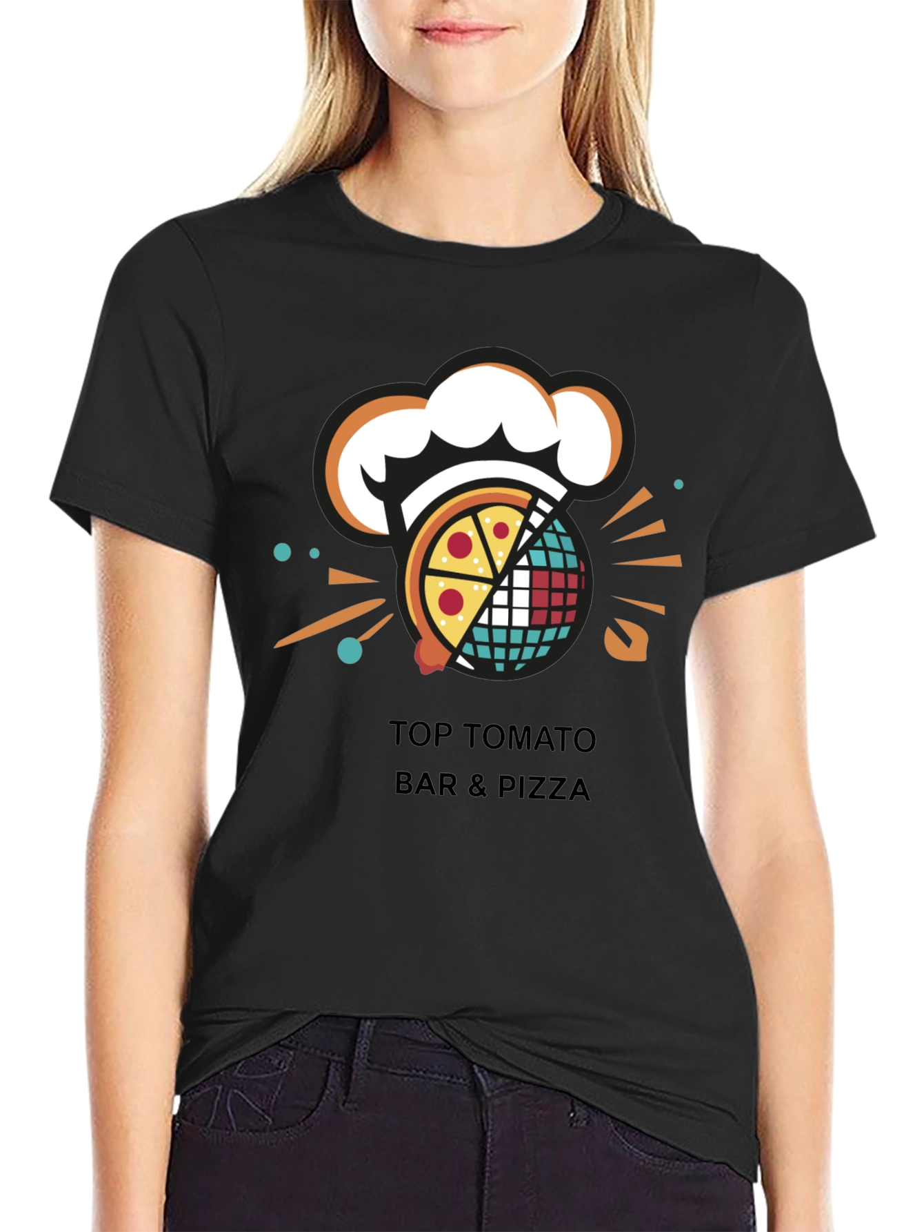 Top Tomato Bar & Pizza Graphic T-Shirt