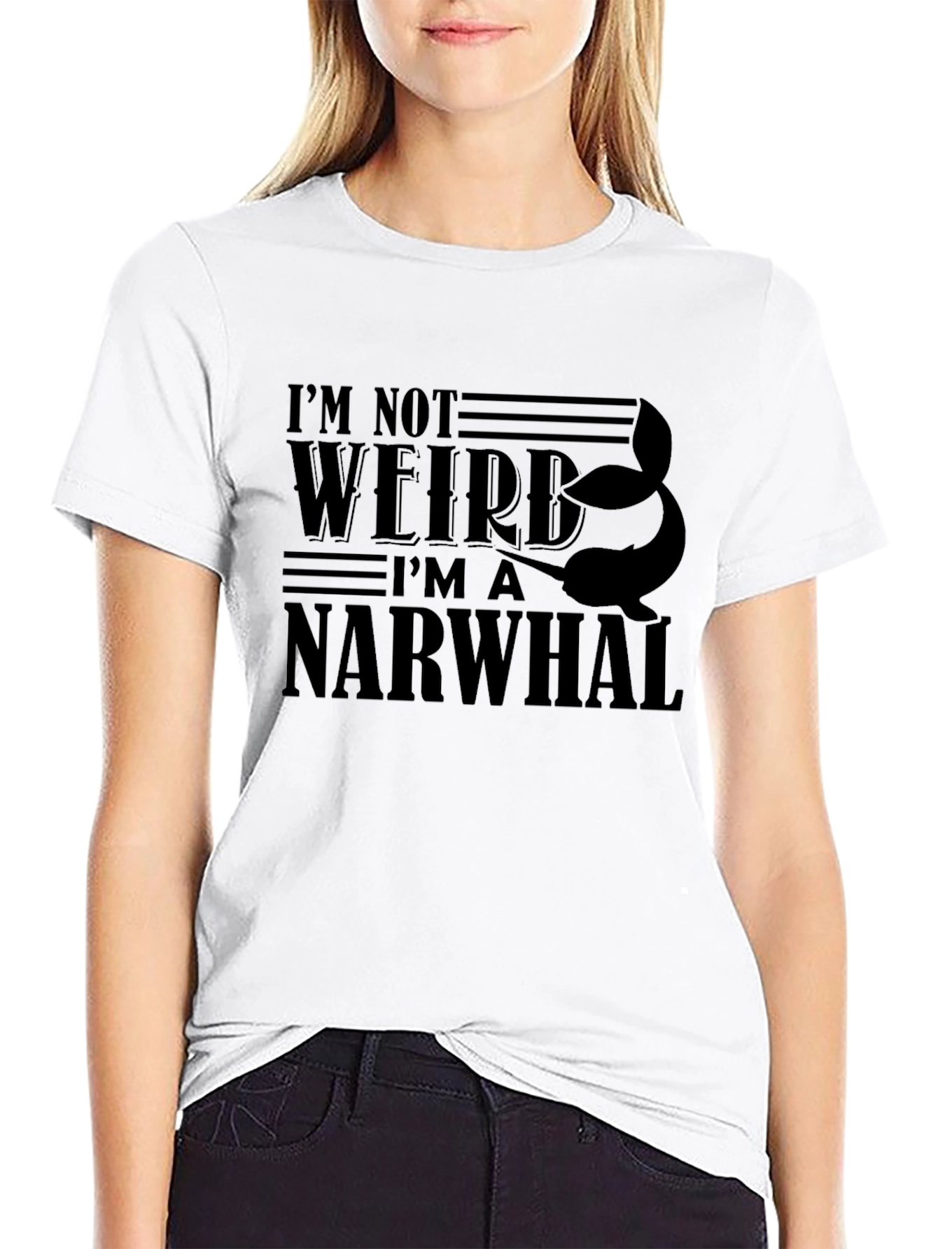 Im Not Weird Im A Narwhal Black T-Shirt