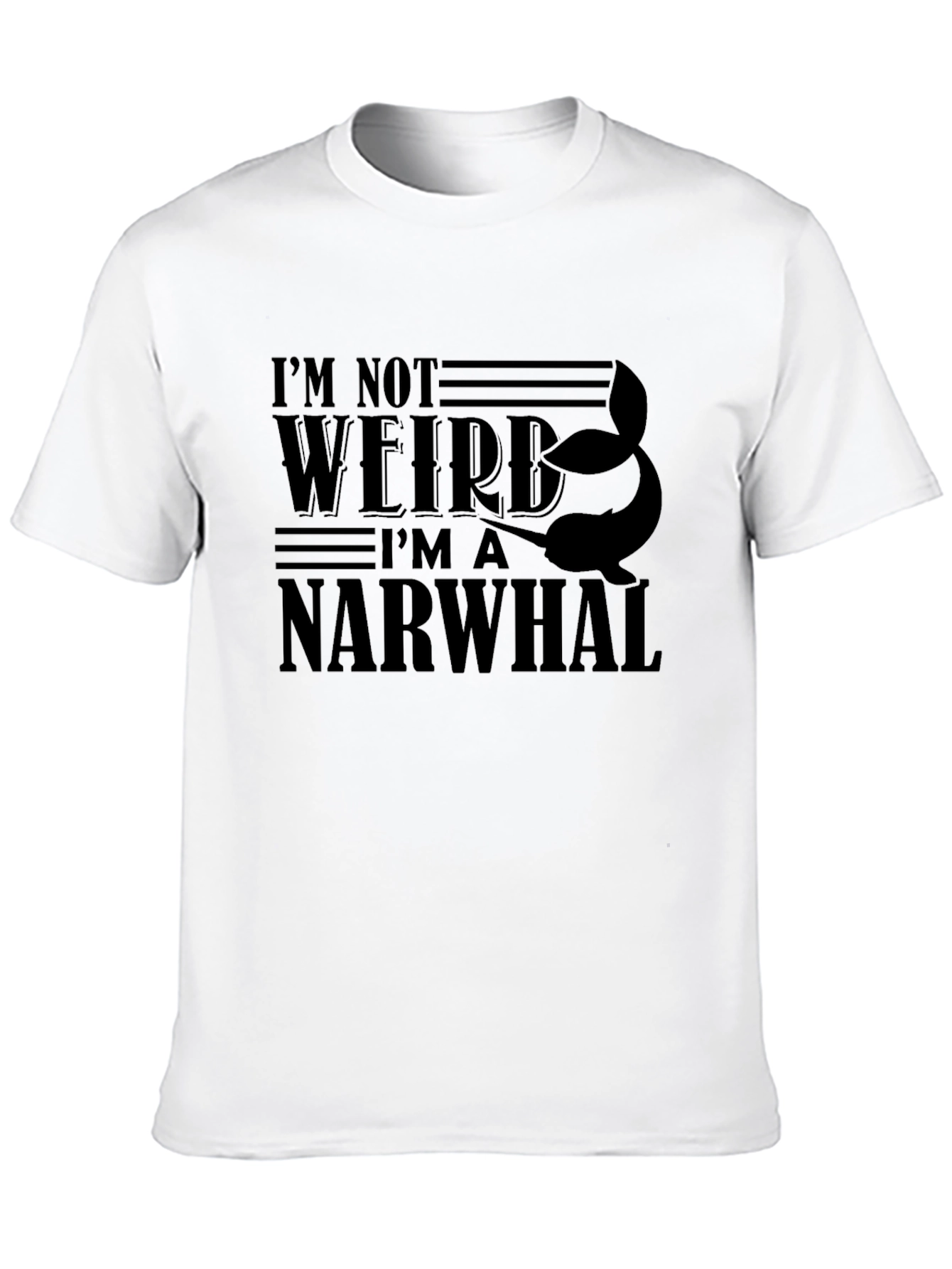 Im Not Weird Im A Narwhal Black T-Shirt