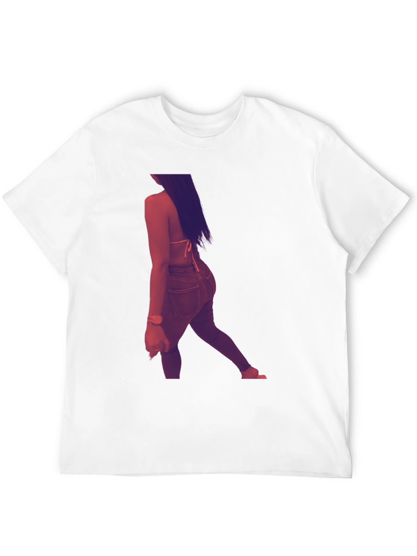 Stylish Black Graphic T-Shirt with Woman Design