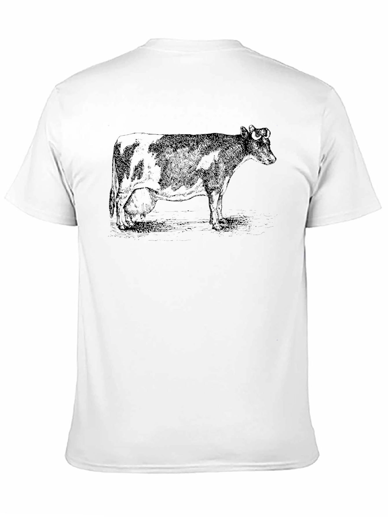 Cow Graphic Print T-Shirt - Black