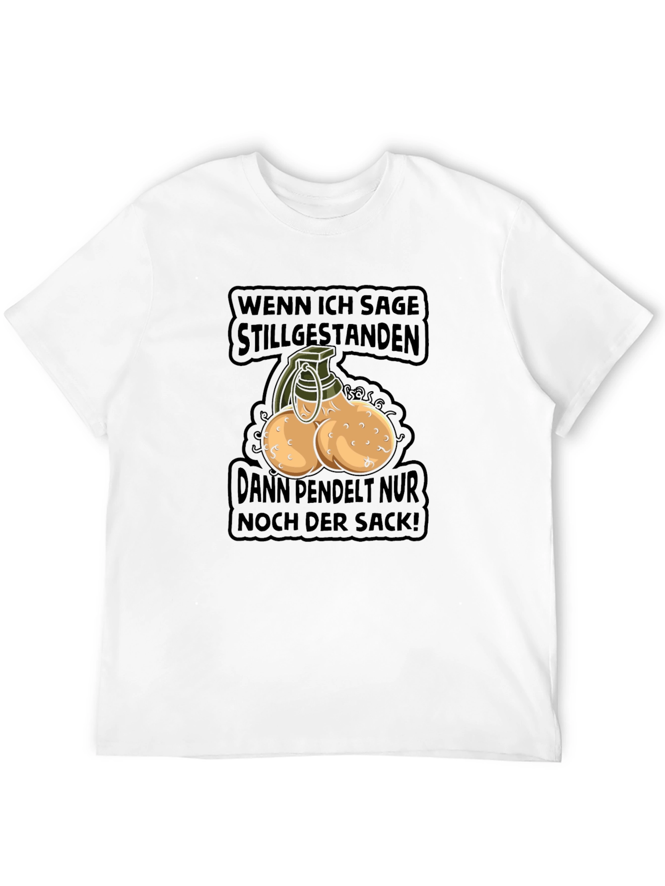Humorous Sack Grenade Graphic T-Shirt