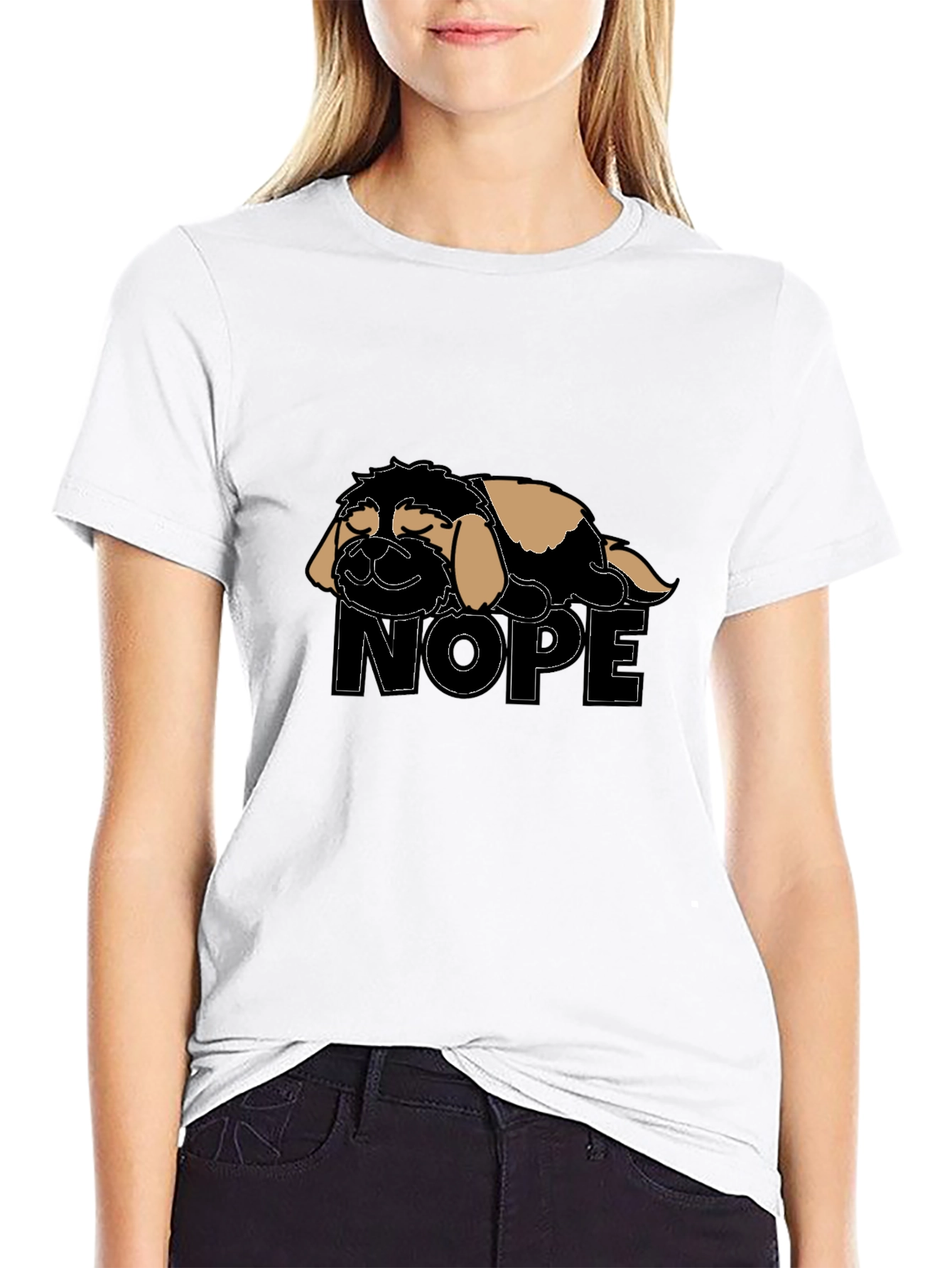 Nope Lazy Dog T-Shirt - Relaxed Fit